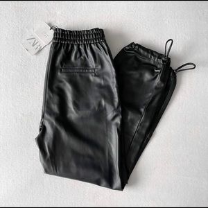 Zara Faux Leather Joggers